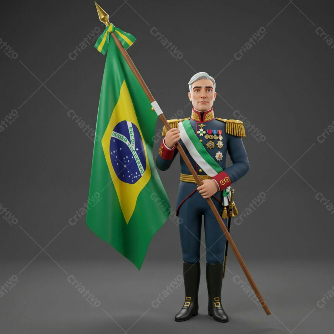 Soldado com Bandeira Brasileira
