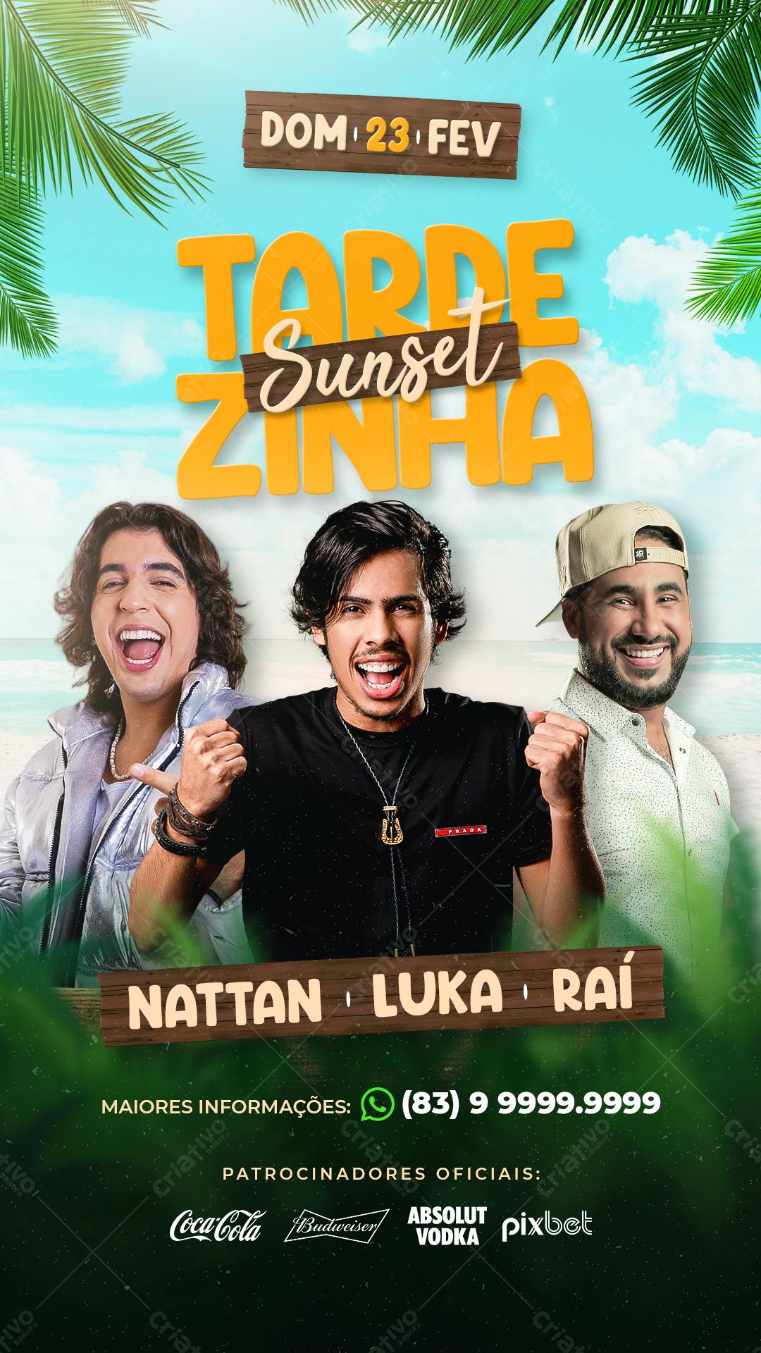 Flyer Festa Sunset Zinha 23 Fev PSD Editável