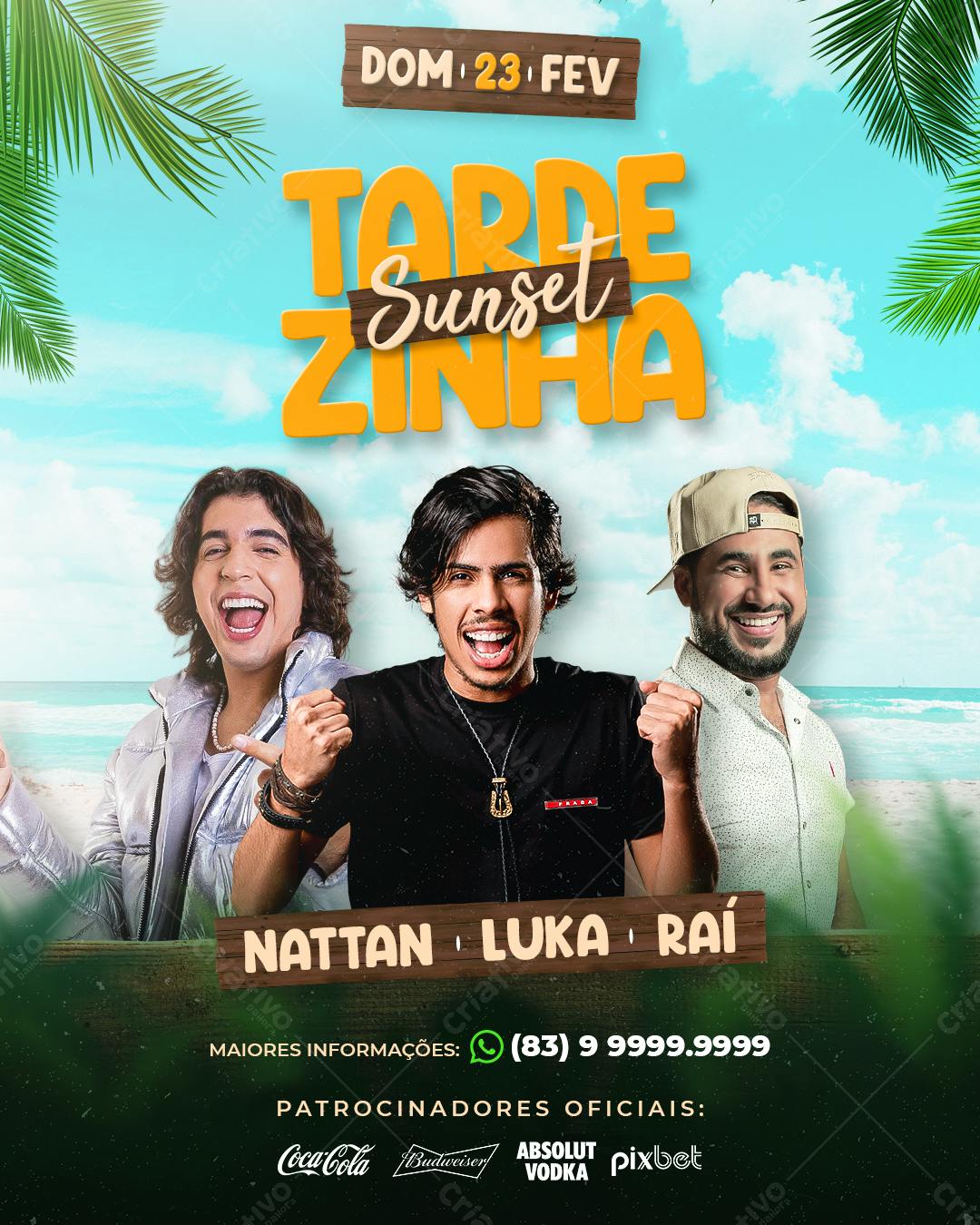 Flyer para Festa Sunset ZINHA 23/02 PSD Editável