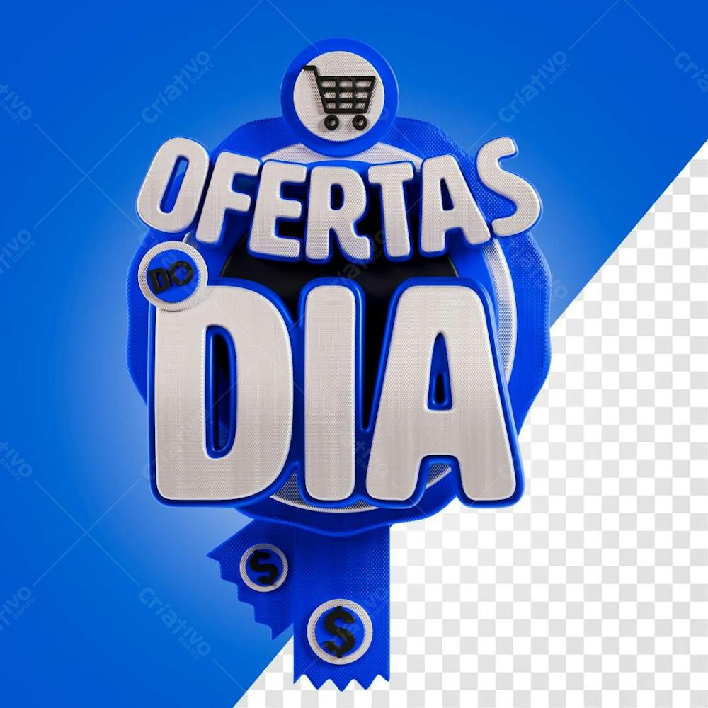 Selo 3D Oferta Do Dia Para Composição PNG