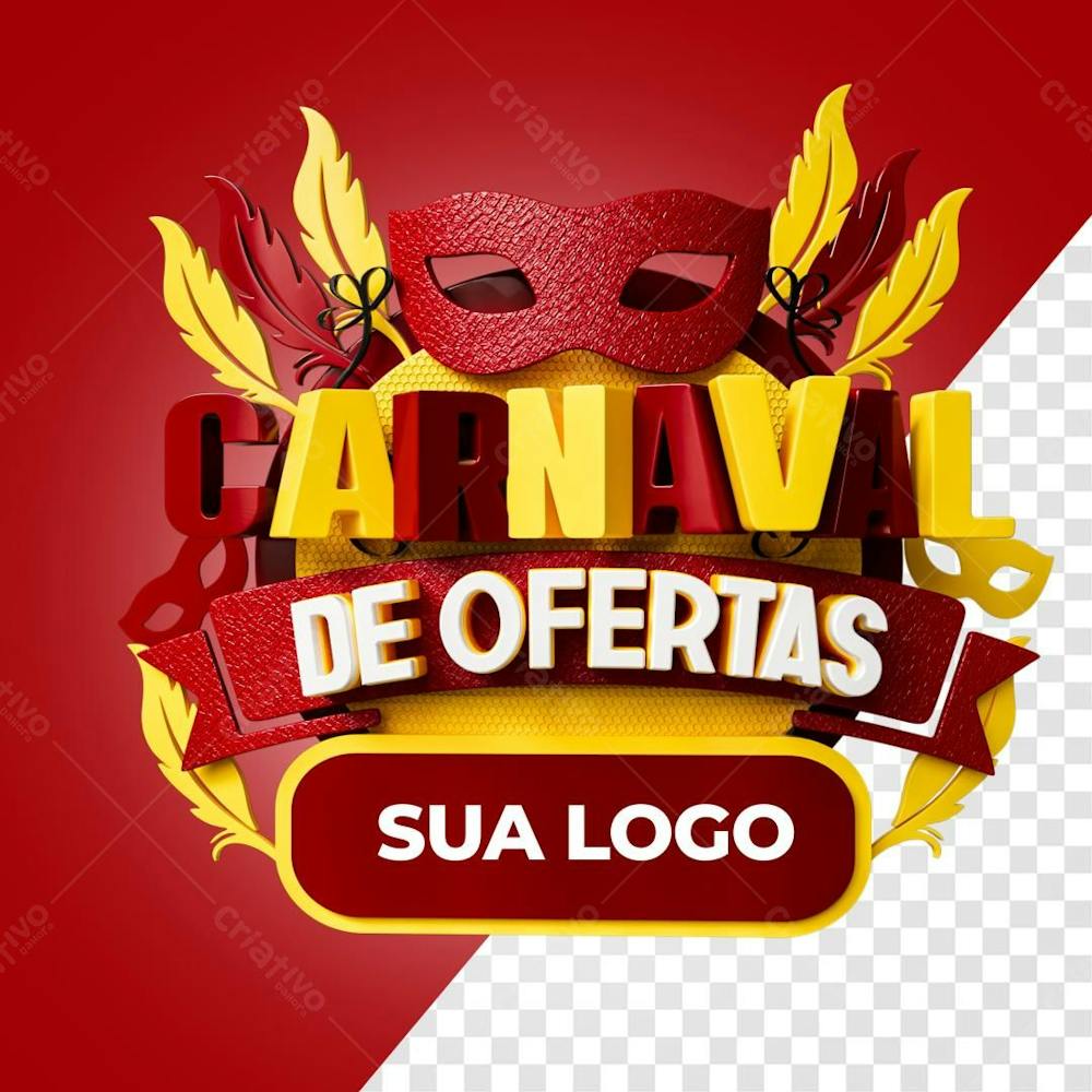 Selo 3D Carnaval De Ofertas PNG