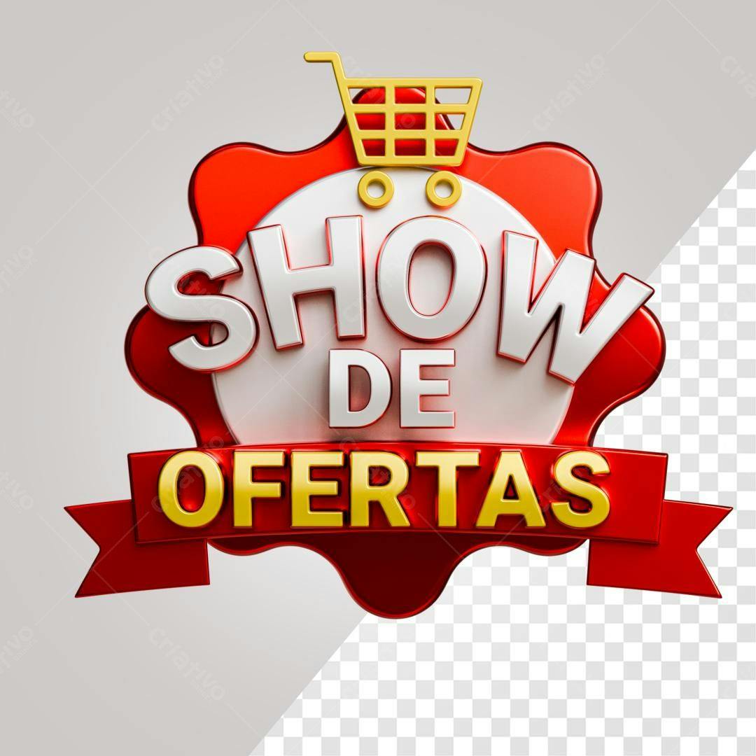 Selo 3D promocional vermelho e dourado