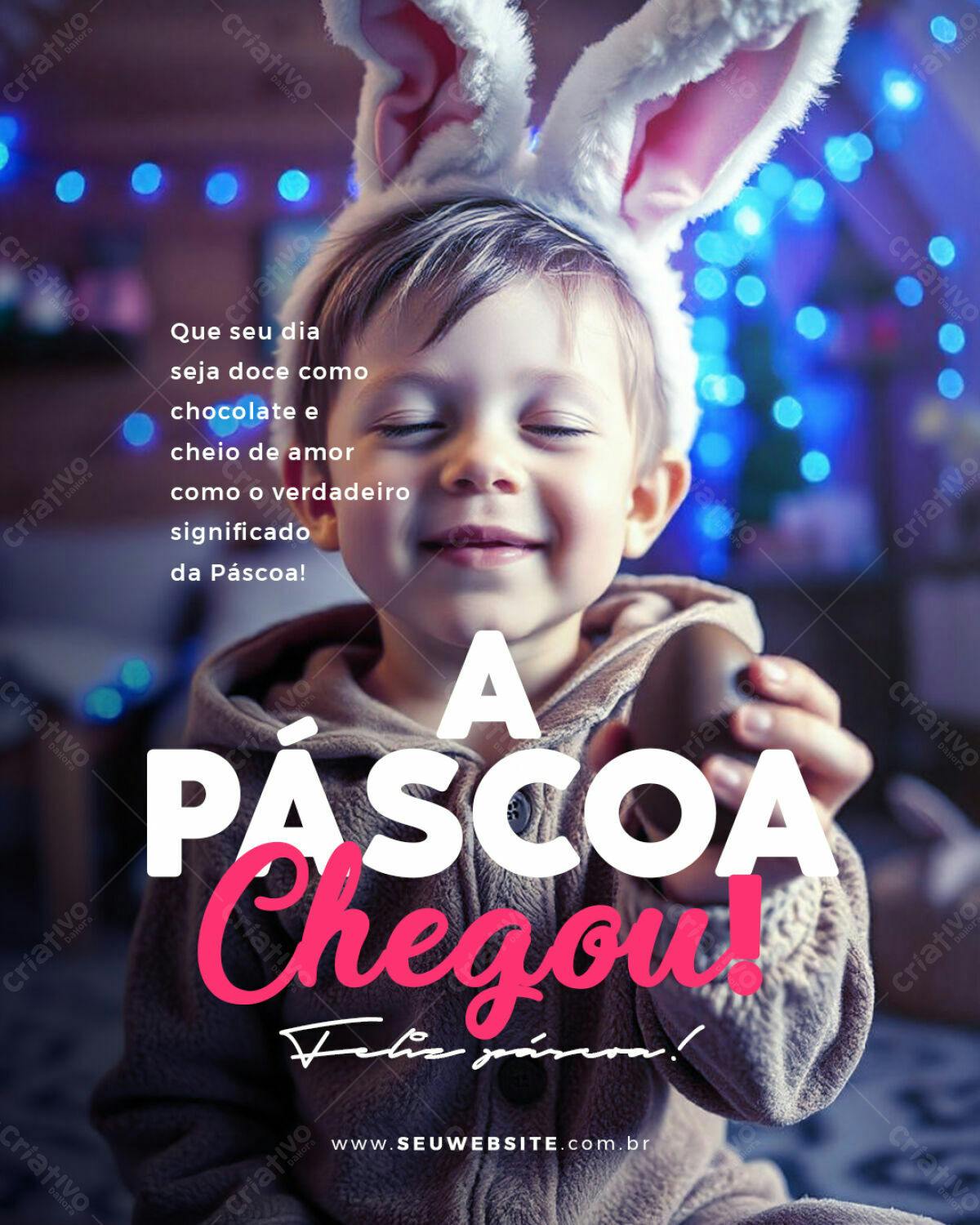 Flyer Páscoa Infantil PSD Editável