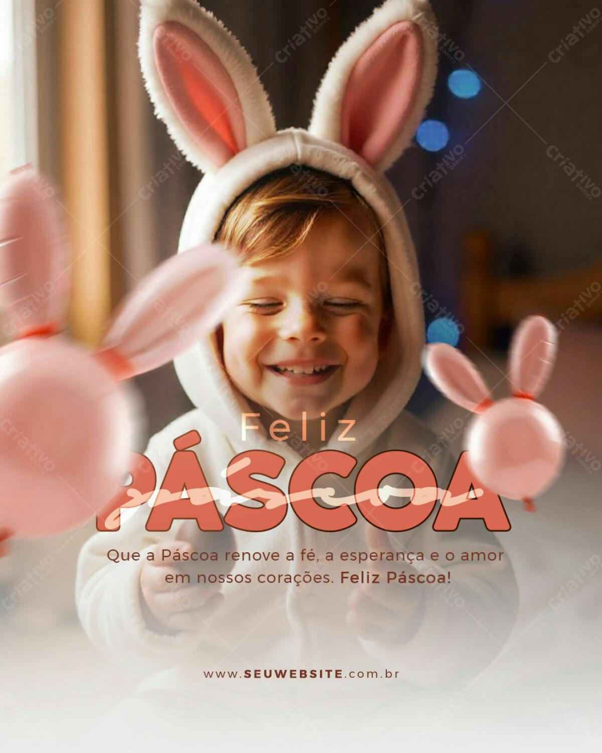 Flyer Páscoa Infantil PSD Editável