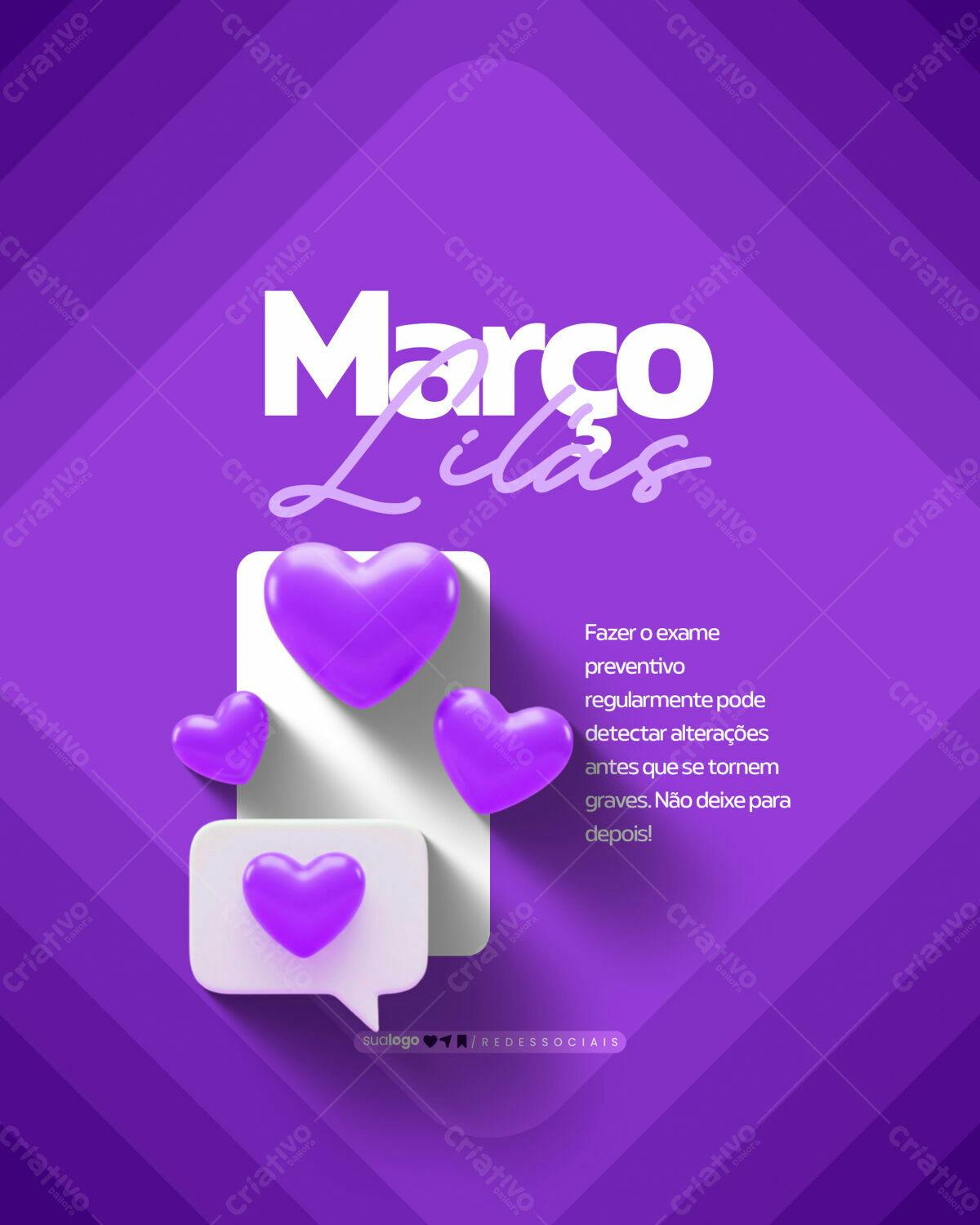 Postagem Instagram Mês de Março PSD Editável
