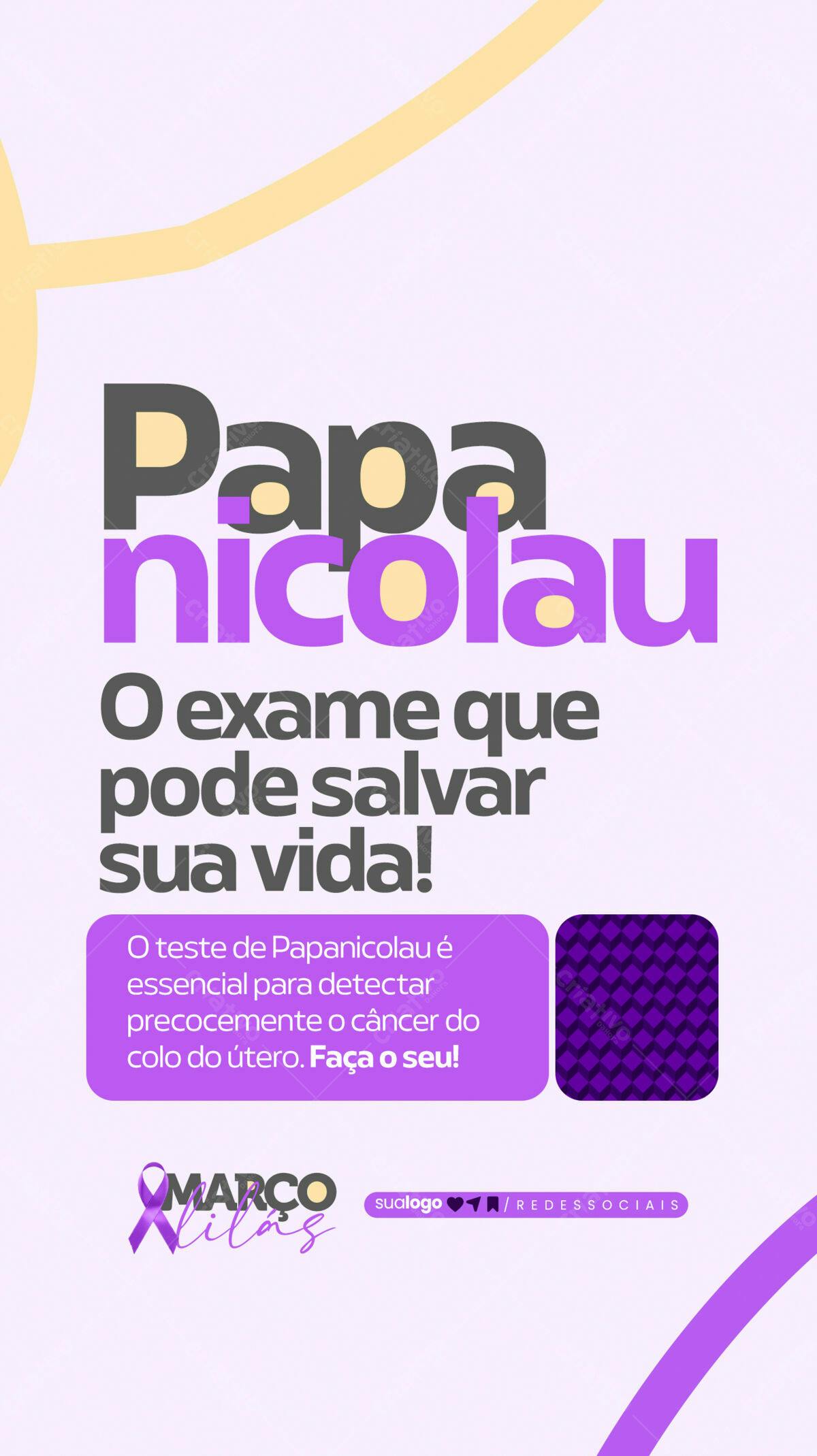 Flyer Março Lilás PSD Editável