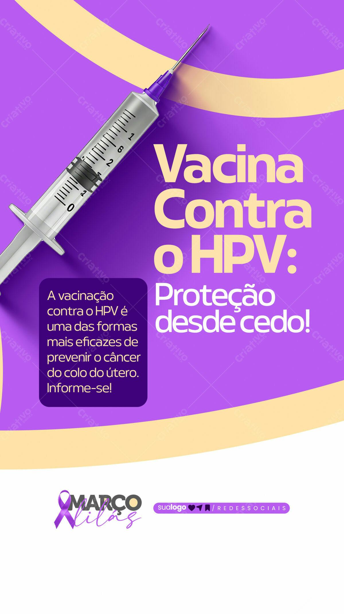 Flyer Vacinação contra HPV PSD Editável