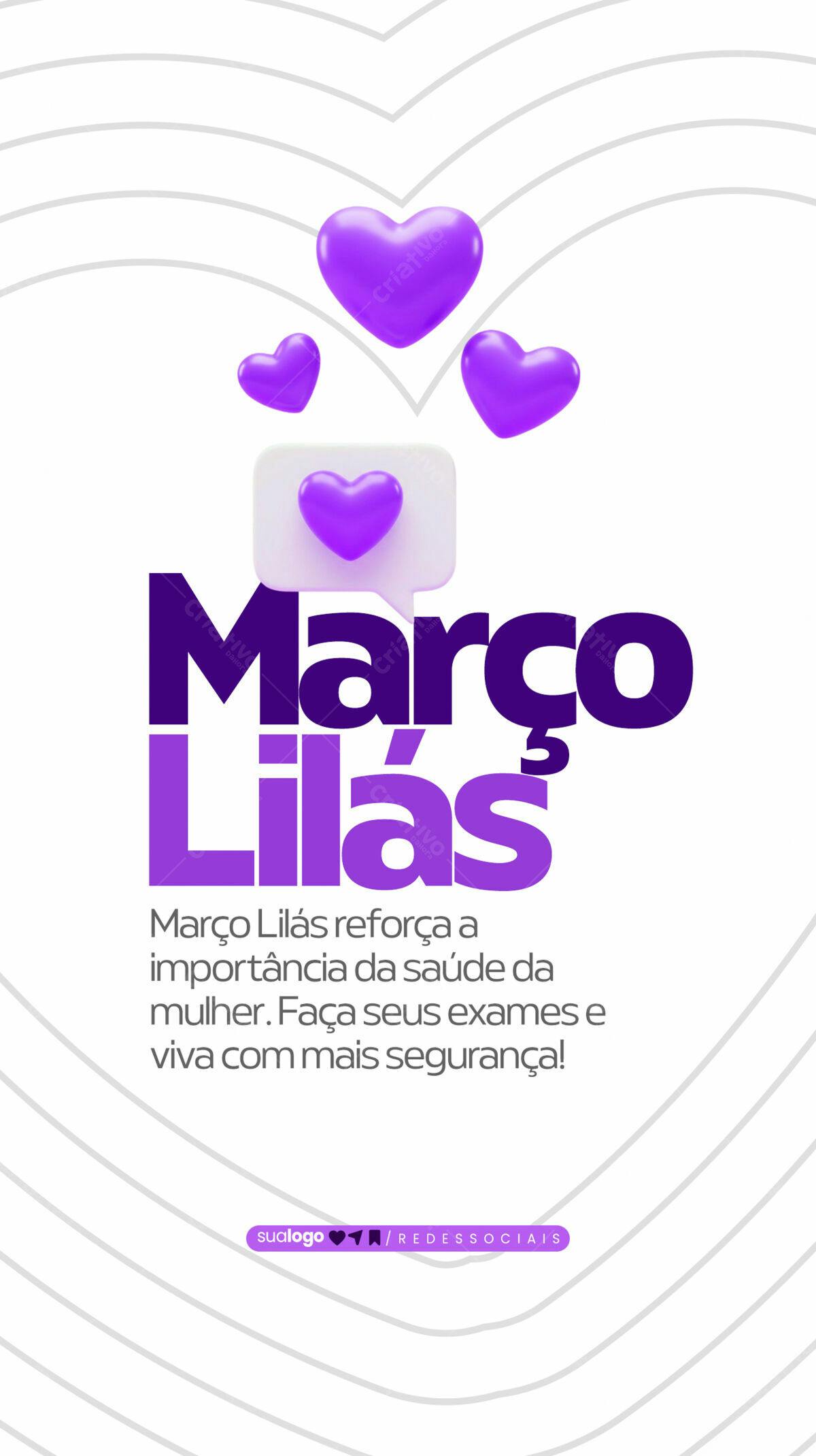 Post para Campanha de Saúde da Mulher PSD Editável