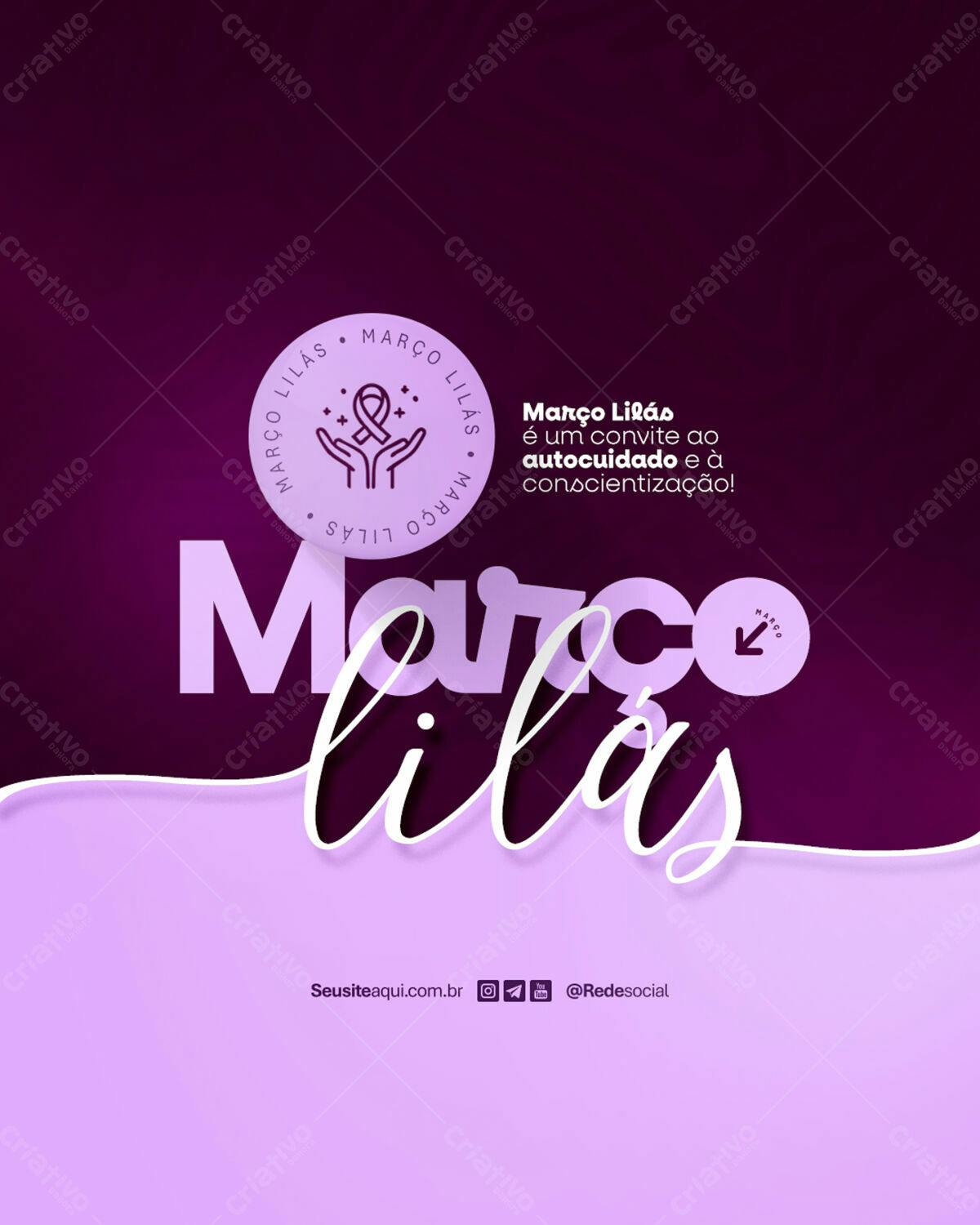 Post para o Março Lilás PSD Editável