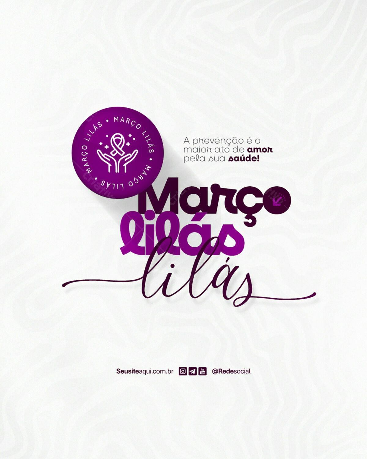 Postagem para o Março Lilás PSD Editável