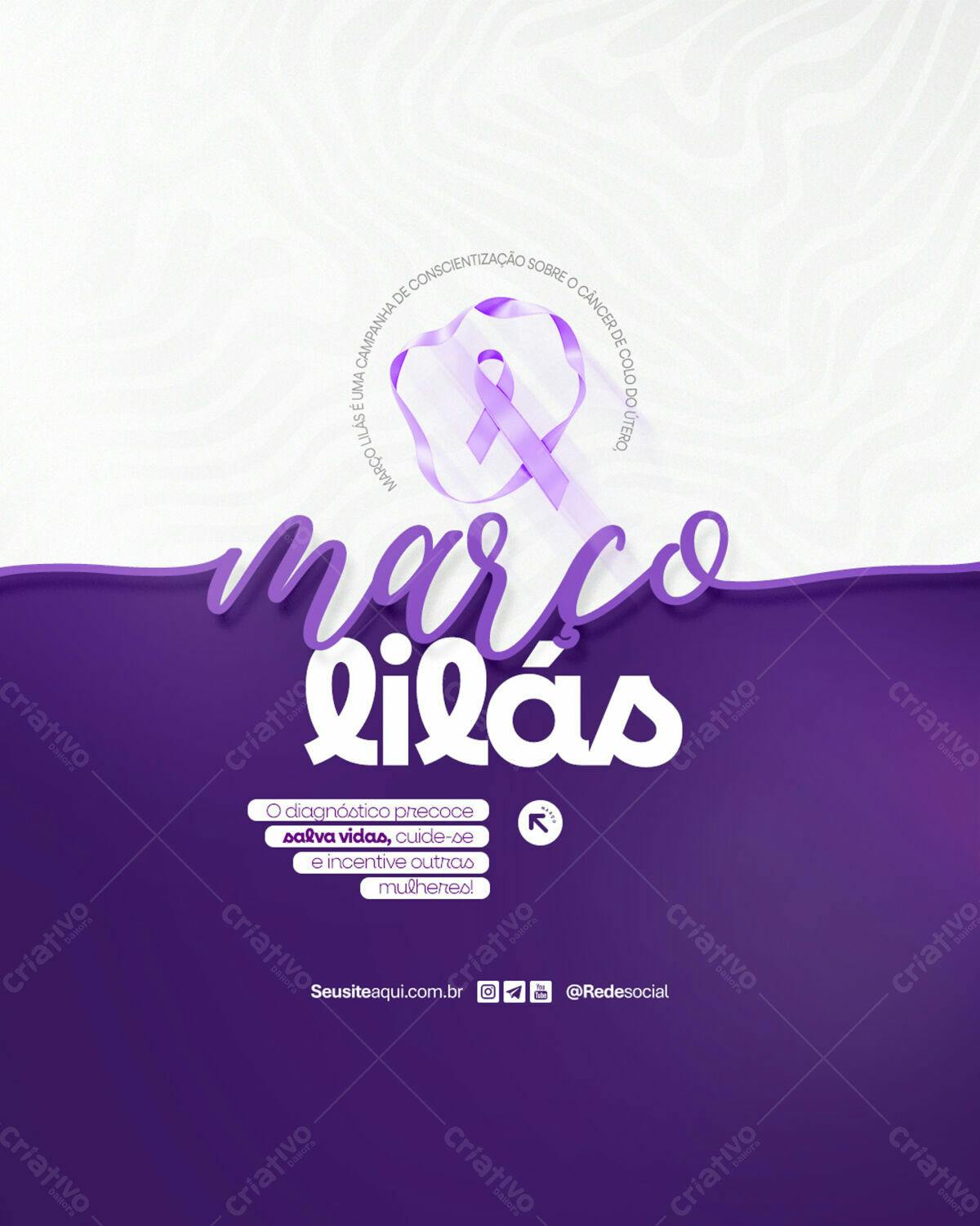 Flyer Março Lilás PSD Editável