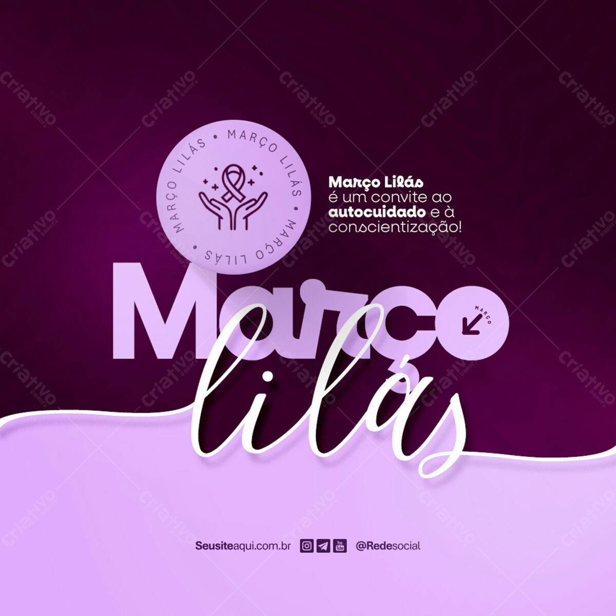 Post para o Março Lilás PSD Editável