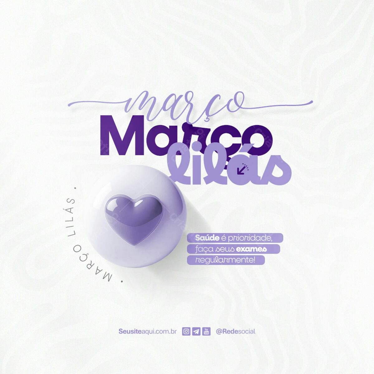 Post para o Março Lilás PSD Editável