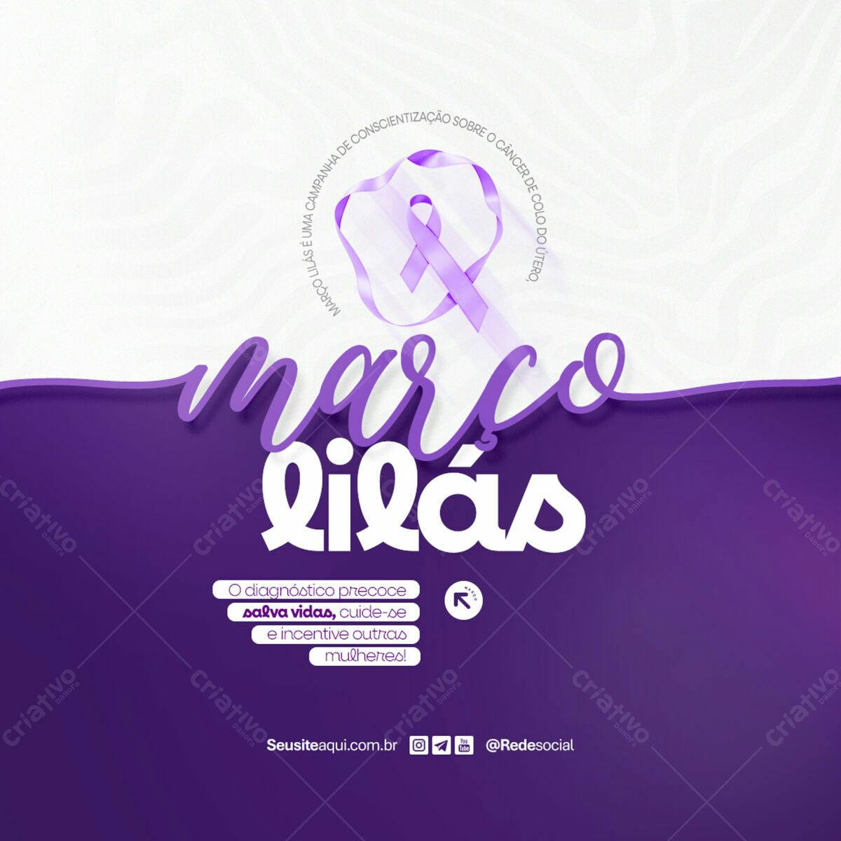 Flyer Março Lilás PSD Editável