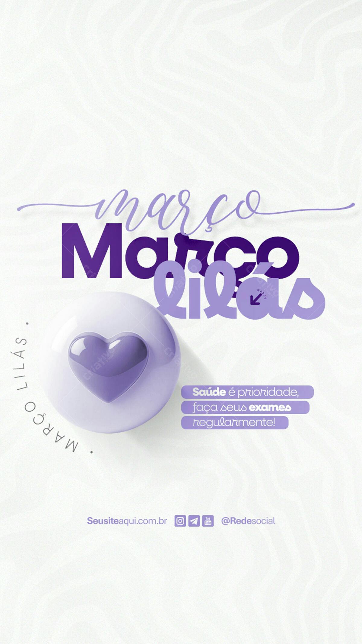 Flyer Março Lilás PSD Editável
