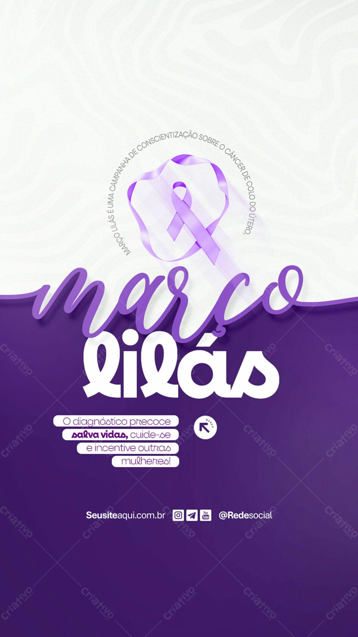 Flyer Março Lilás PSD Editável