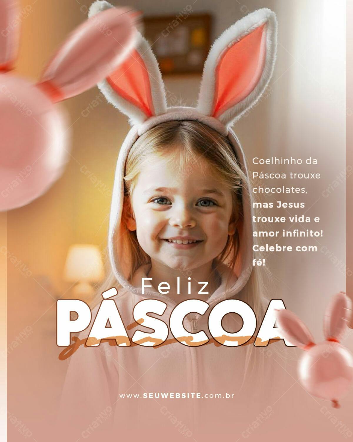 Flyer Páscoa Infantil PSD Editável