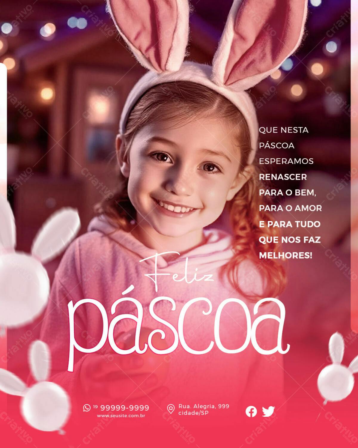 Flyer Páscoa Infantil PSD Editável