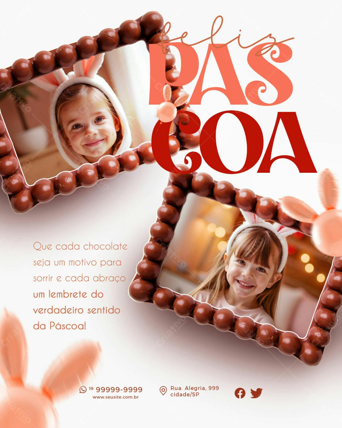 Flyer Páscoa com Fotos PSD Editável