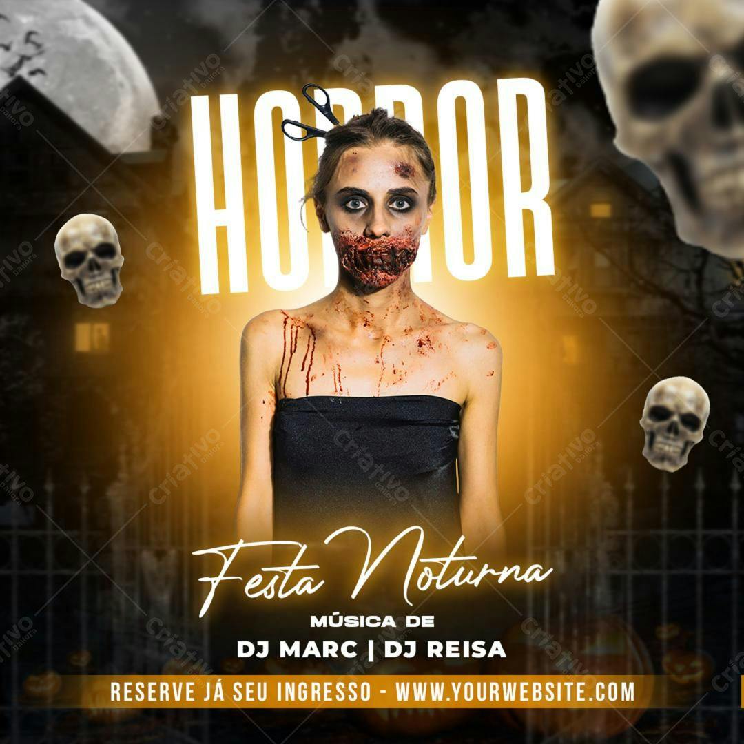 Flyer para Festa de Halloween PSD Editável