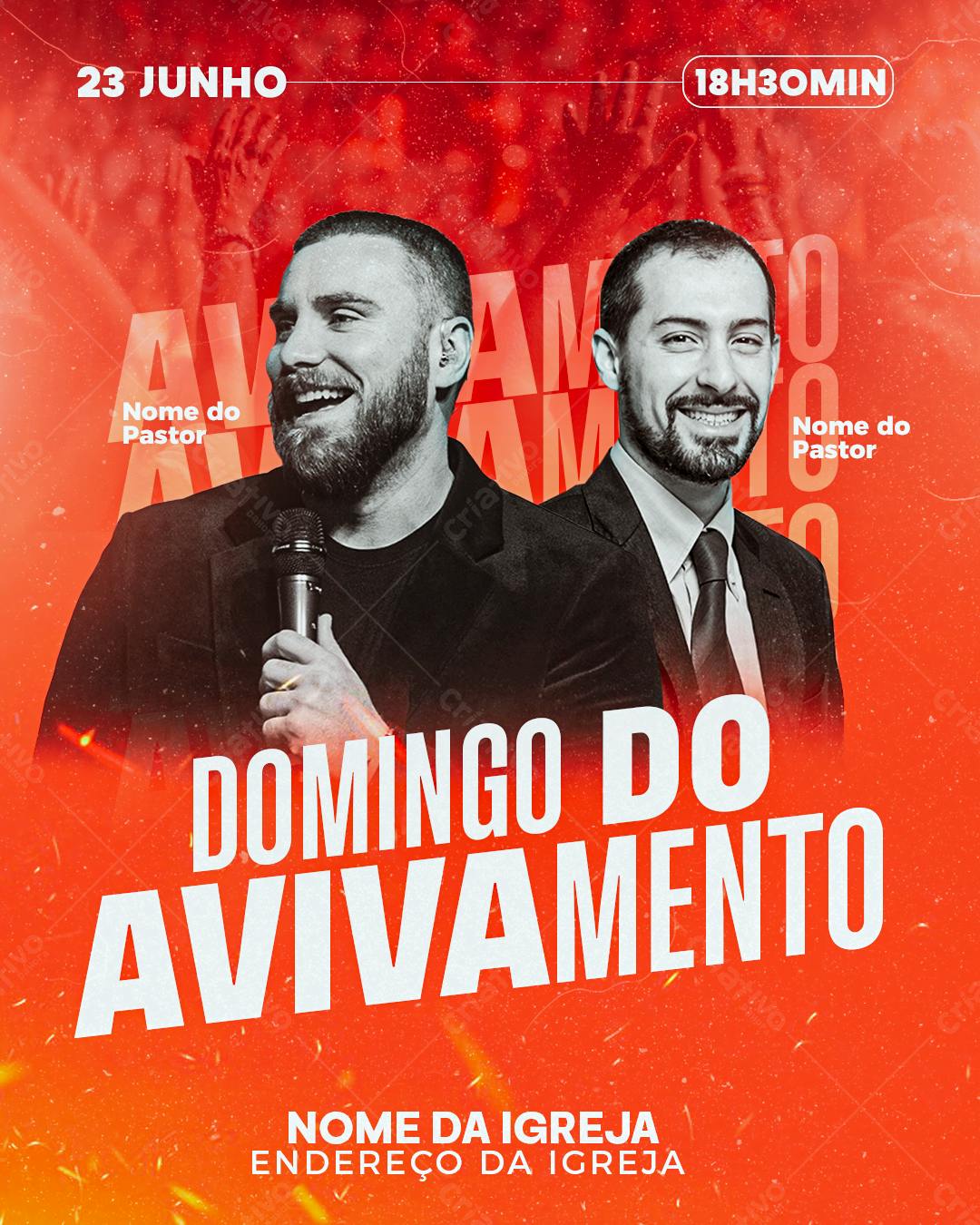 Flyer Domingo do Avivamento PSD Editável
