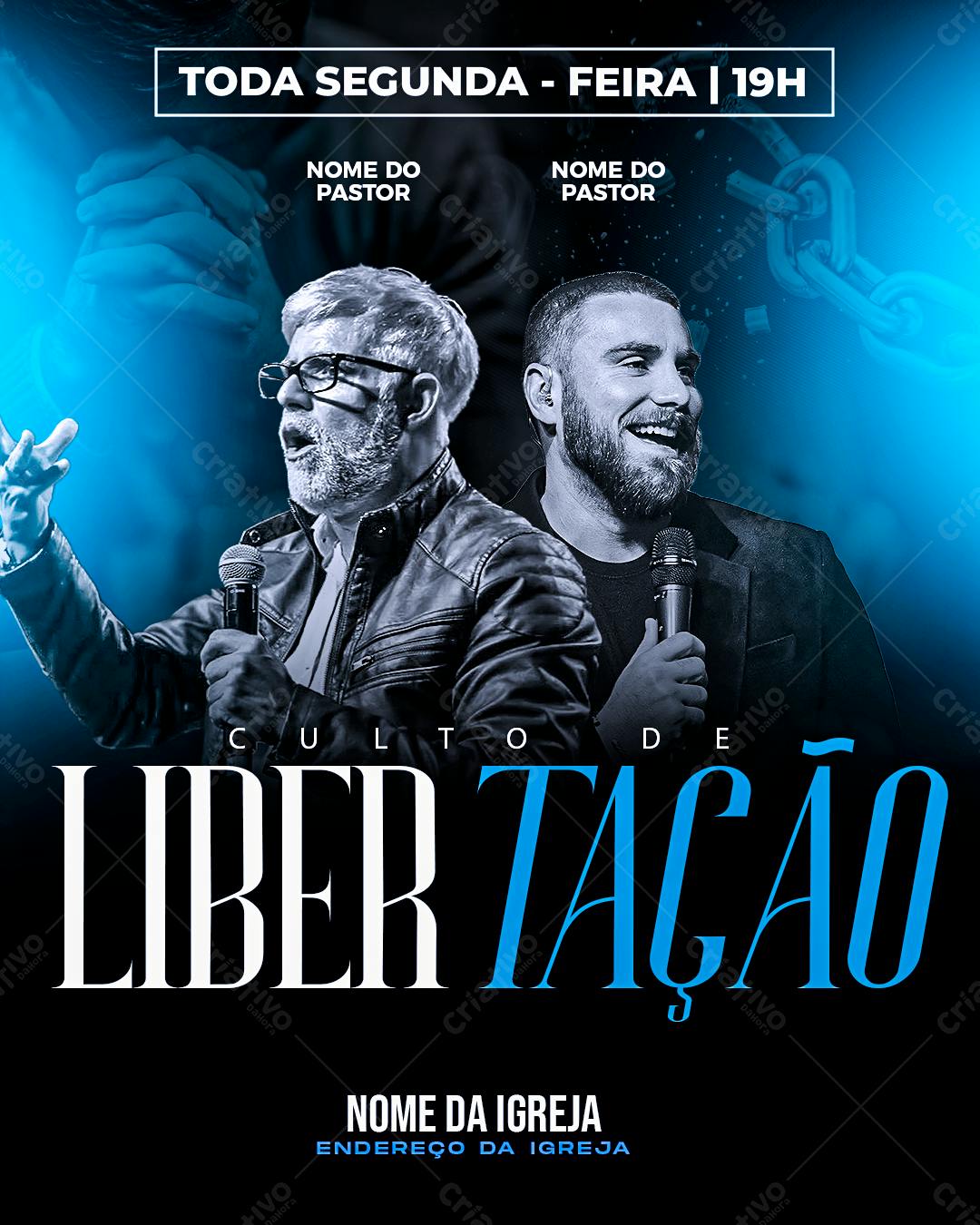 Flyer para Culto de Libertação PSD Editável