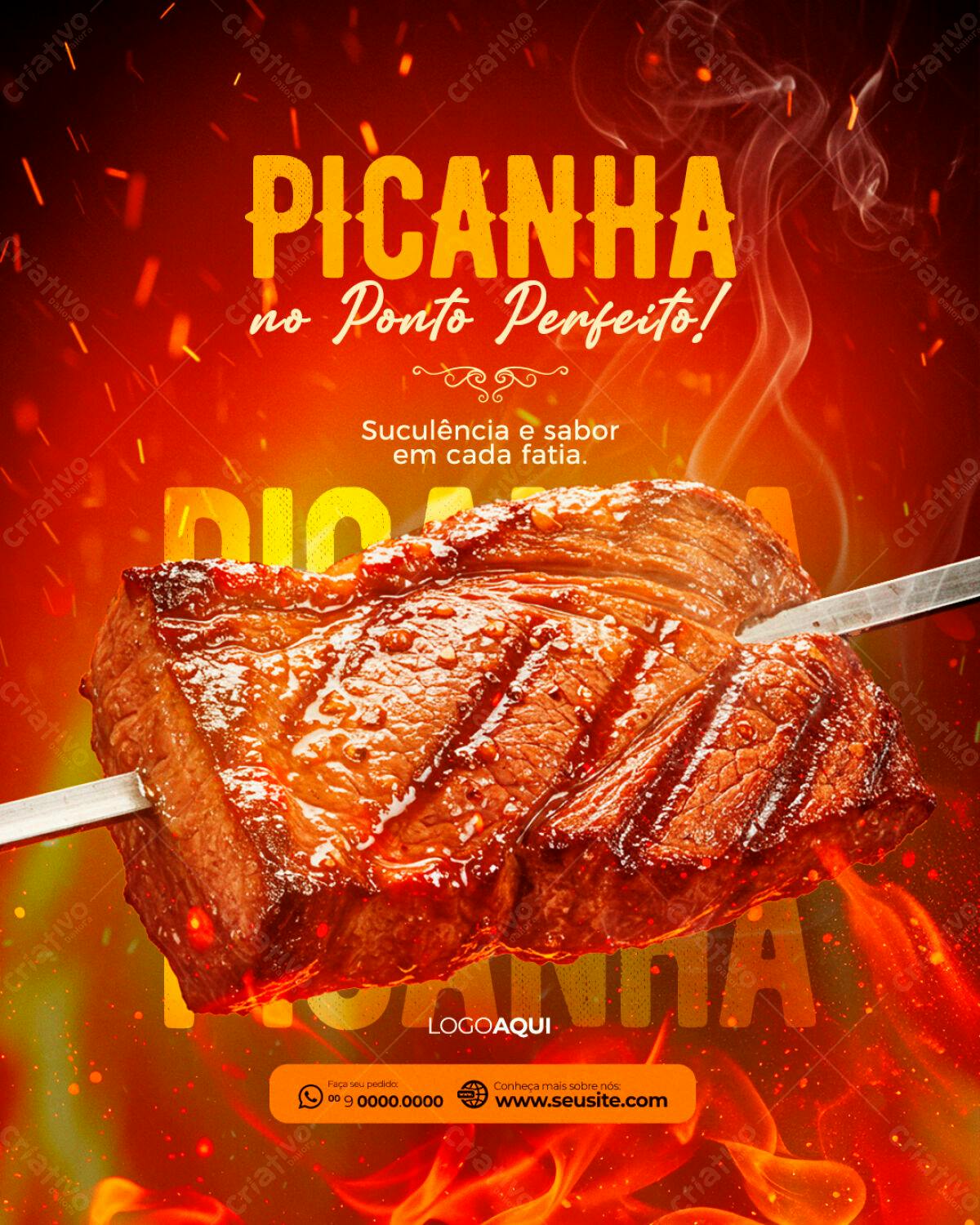 Flyer Picanha no Ponto Perfeito PSD Editável