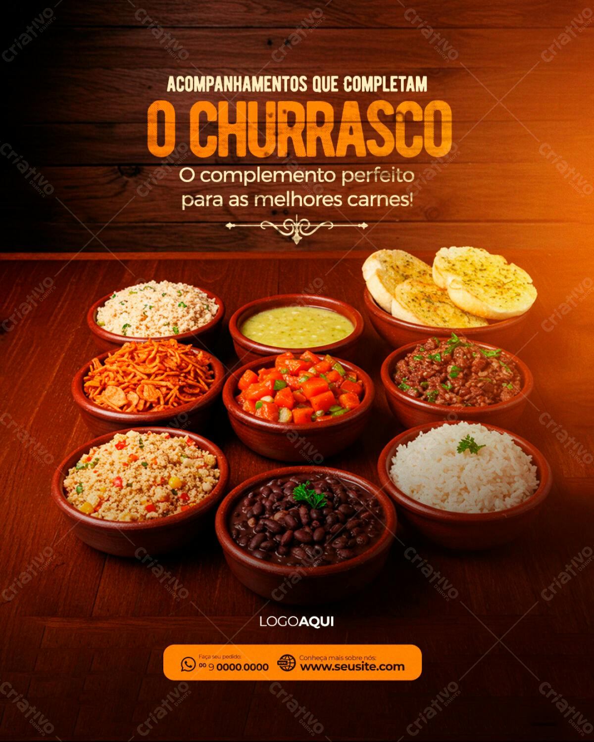 Flyer Churrasco com Acompanhamentos PSD Editável