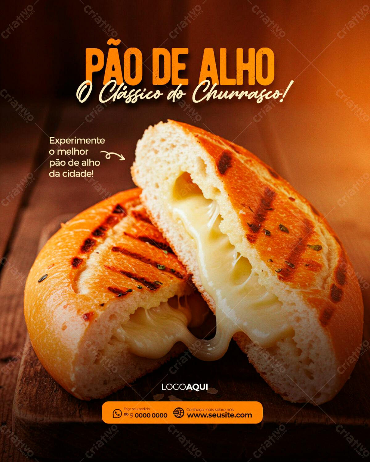 Postagem Instagram Pão de Alho PSD Editável