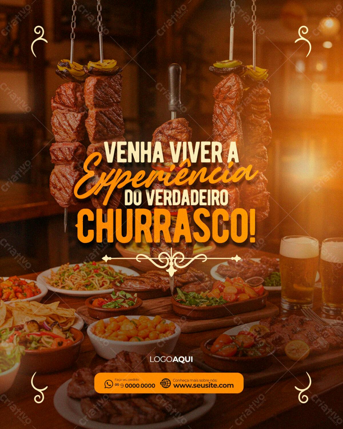 Flyer Churrasco Brasileiro PSD Editável