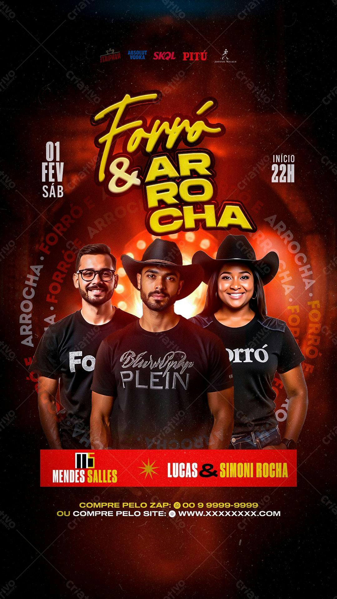 Flyer para Festa de Forró e Arrocha PSD Editável