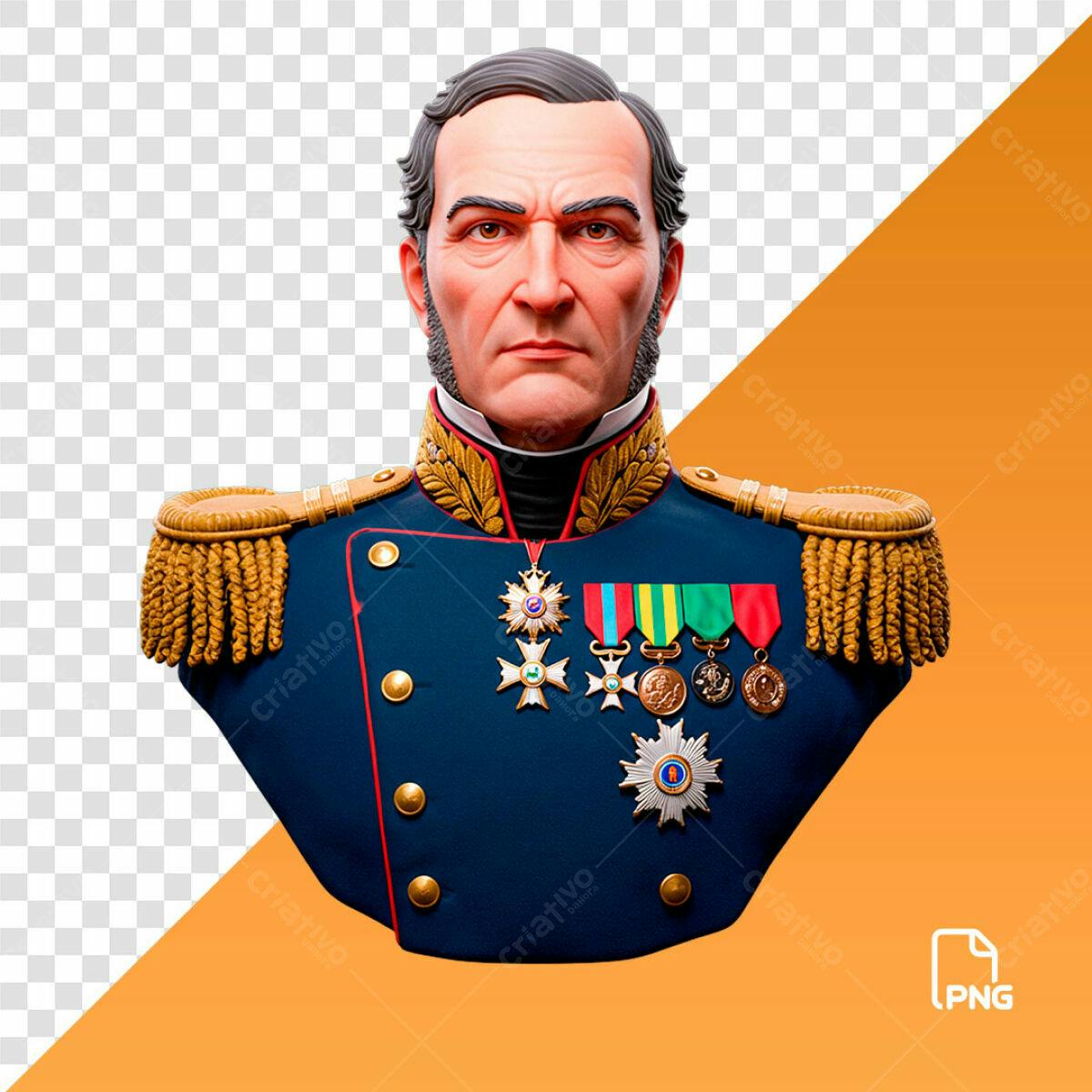 Busto de General Militar PSD Editável