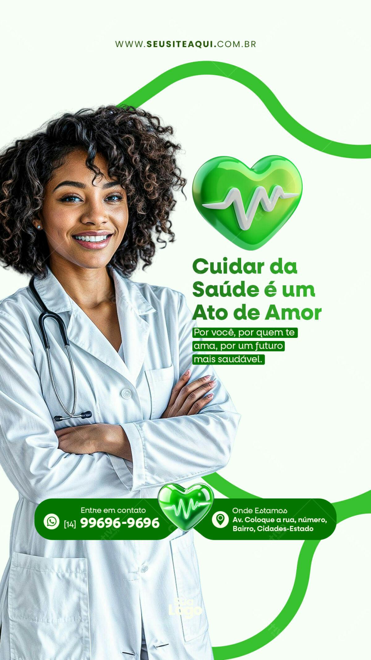 Flyer Dia Mundial da Saúde PSD Editável