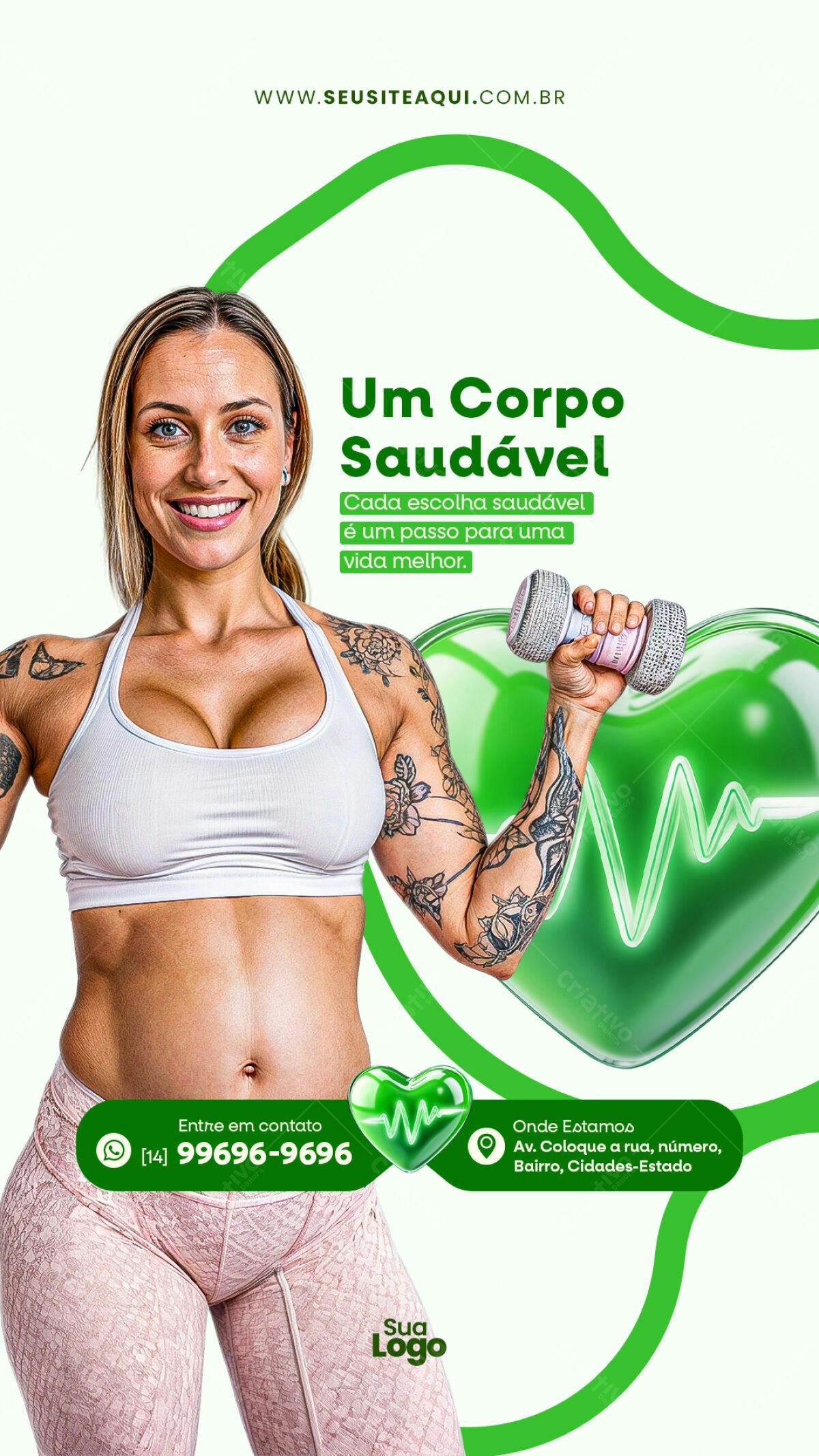 Flyer Corpo Saudável PSD Editável