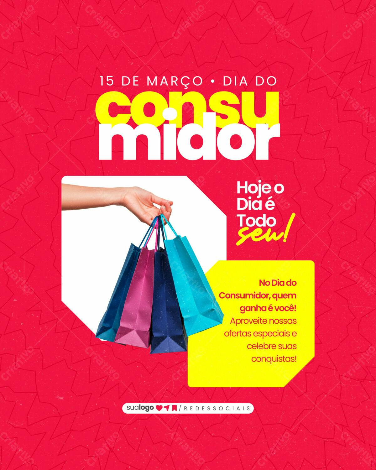 Flyer para o Dia do Consumidor PSD Editável