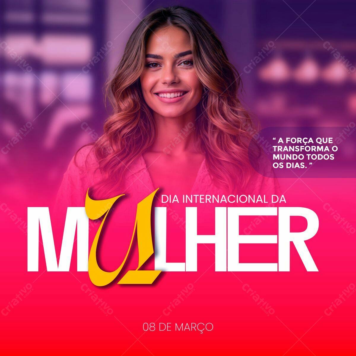 Post para o Dia Internacional da Mulher PSD Editável