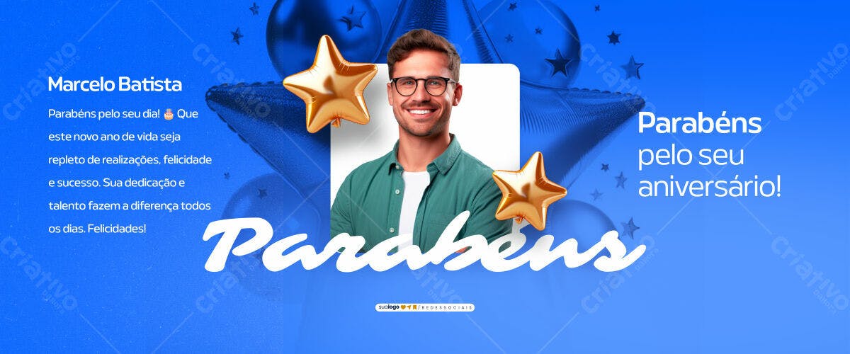 Banner Aniversário Masculino PSD Editável