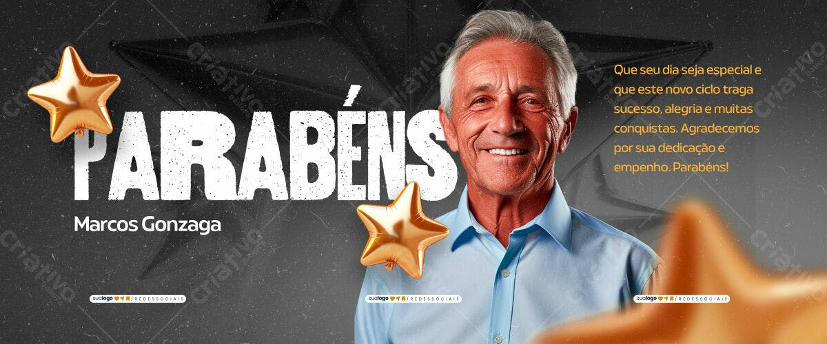 Postagem Parabéns para Redes Sociais PSD Editável