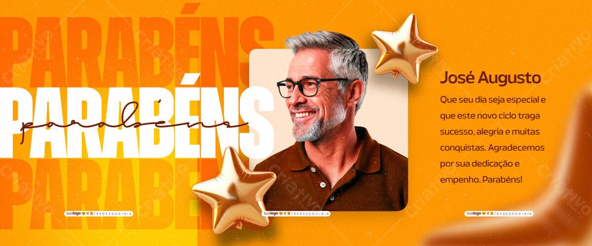 Banner Parabéns Aniversário PSD Editável