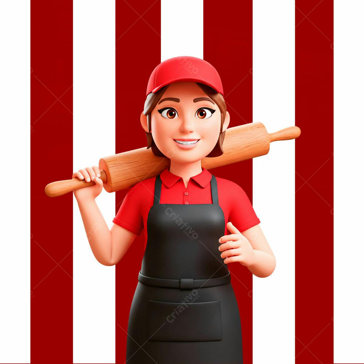 PSD Personagem de Padaria para Dia Nacional do Pão PSD Editável