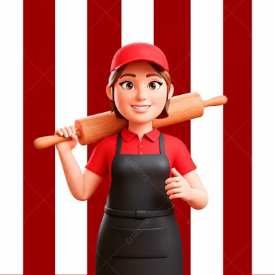 Personagem 3D Pizzaria Psd Editavel 2
