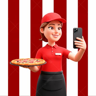Personagem 3D Pizzaria Psd Editavel 6