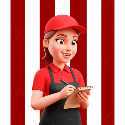 Personagem 3D Pizzaria Psd Editavel 7