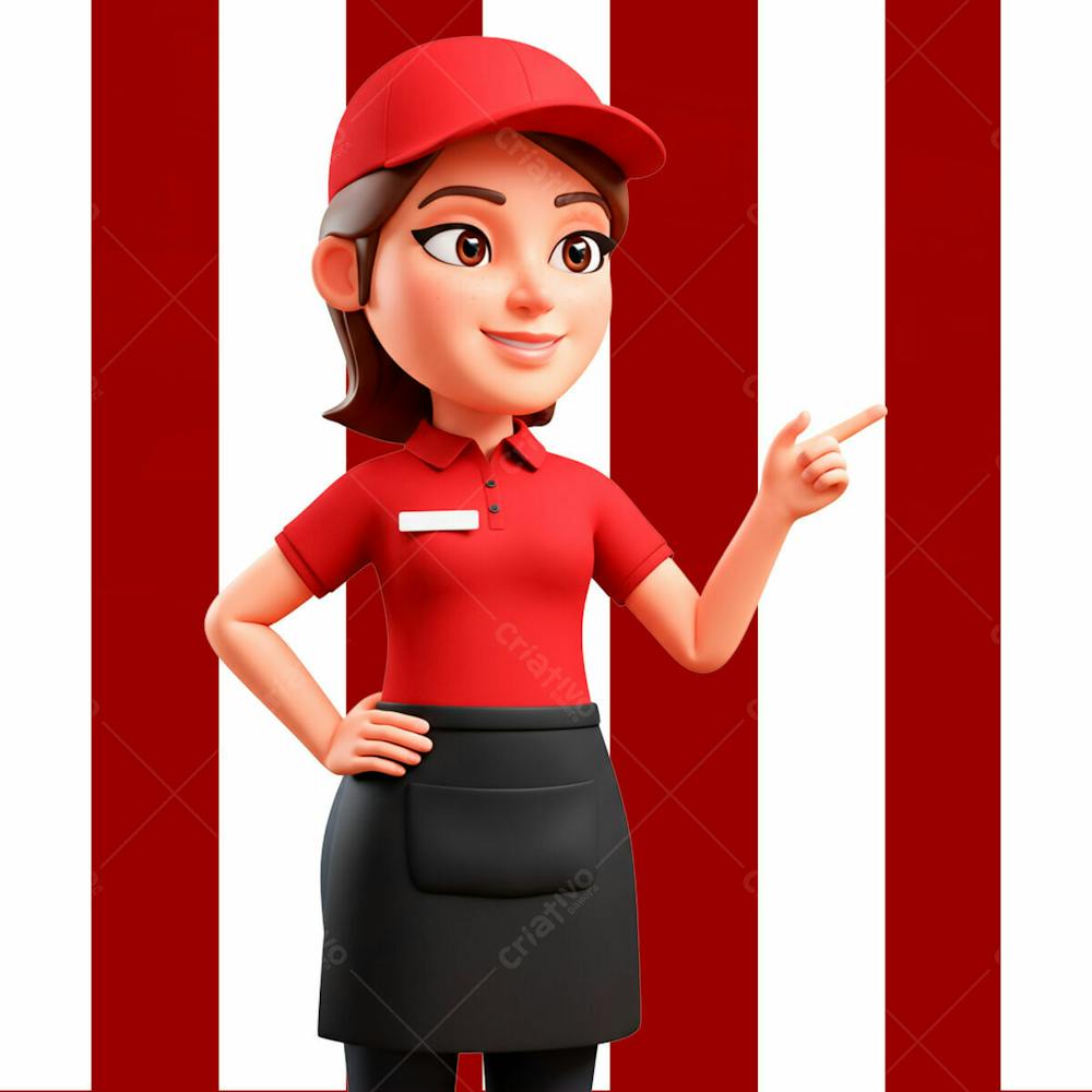 Personagem 3D Pizzaria Psd Editavel 8
