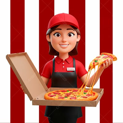 Personagem 3D Pizzaria Psd Editavel 9