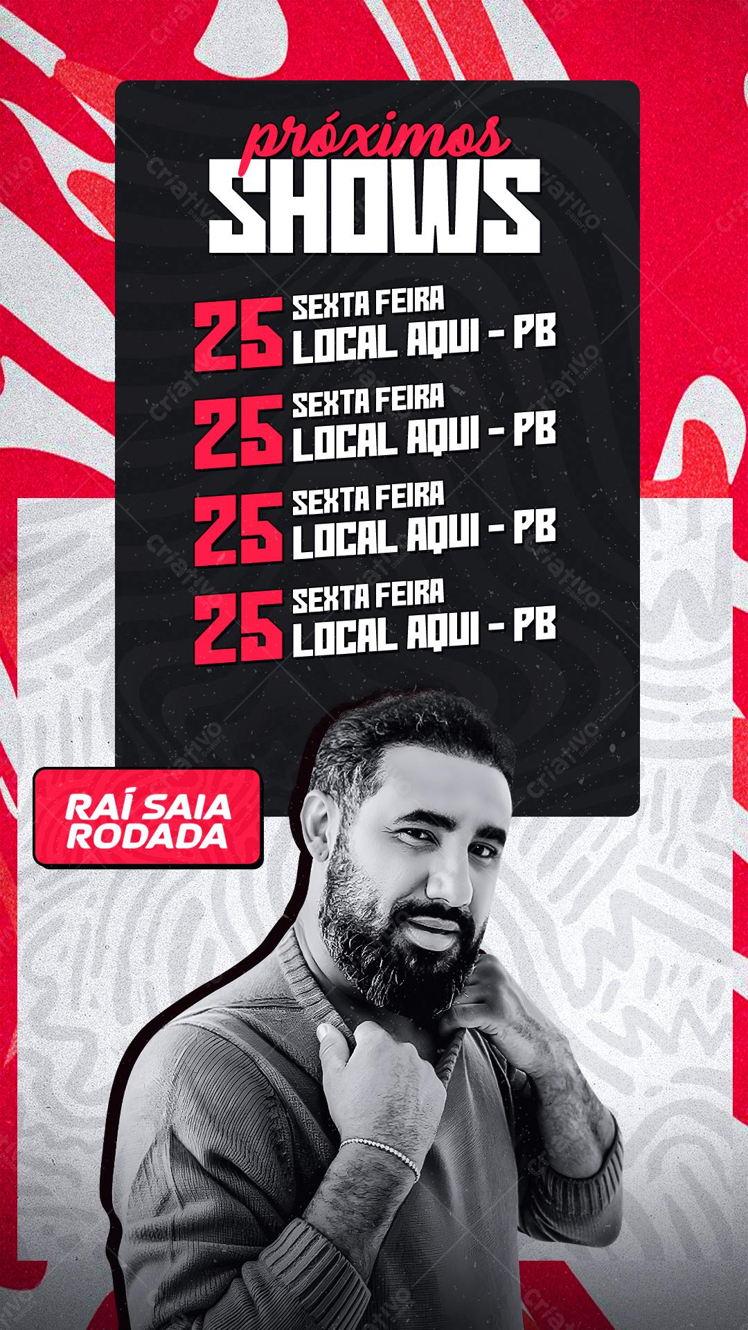 Flyer para Shows Rai Saia Rodada PSD Editável