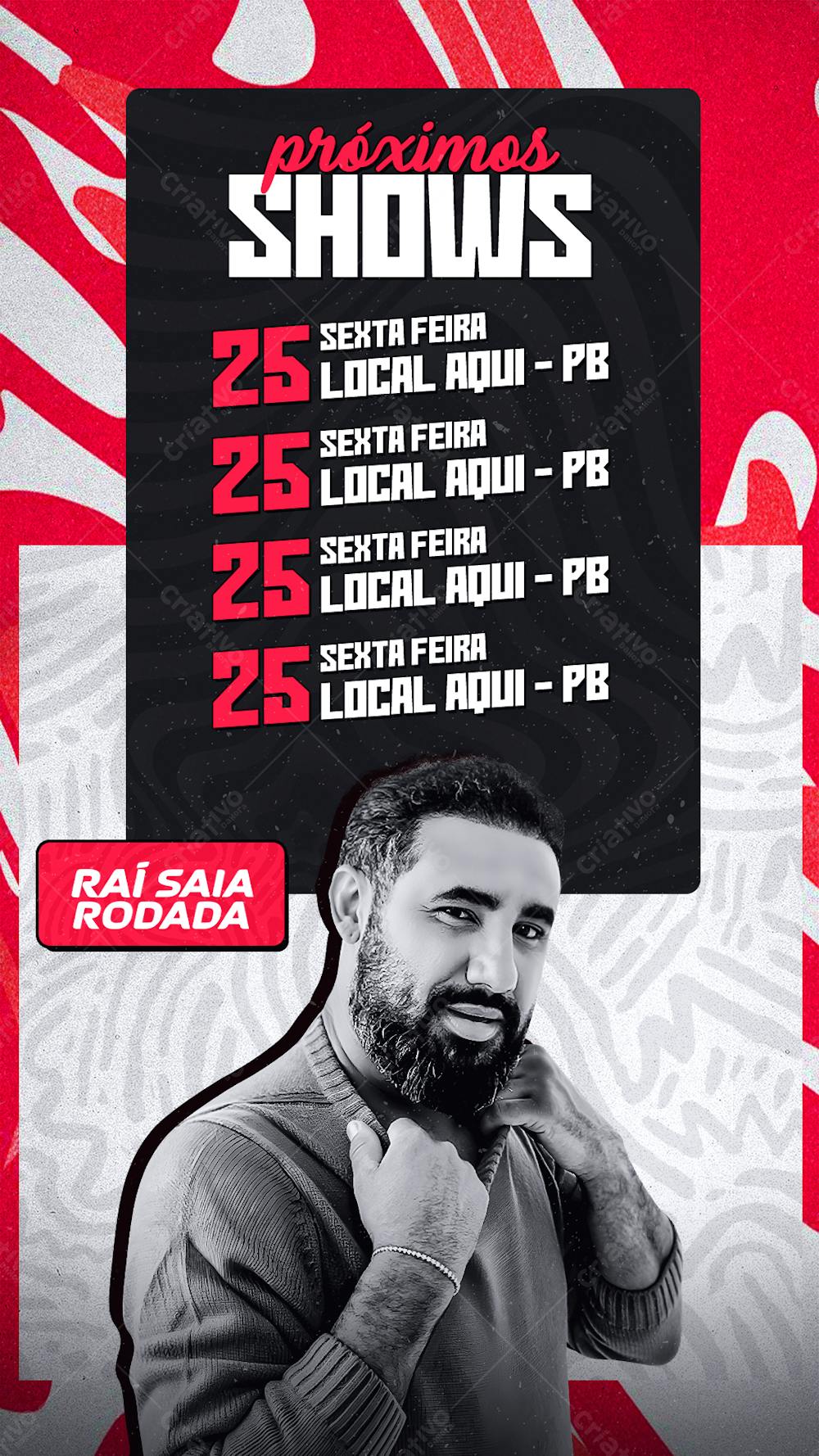 Flyer Agenda De Shows Psd Semanal Rai Saia Rodada Stories