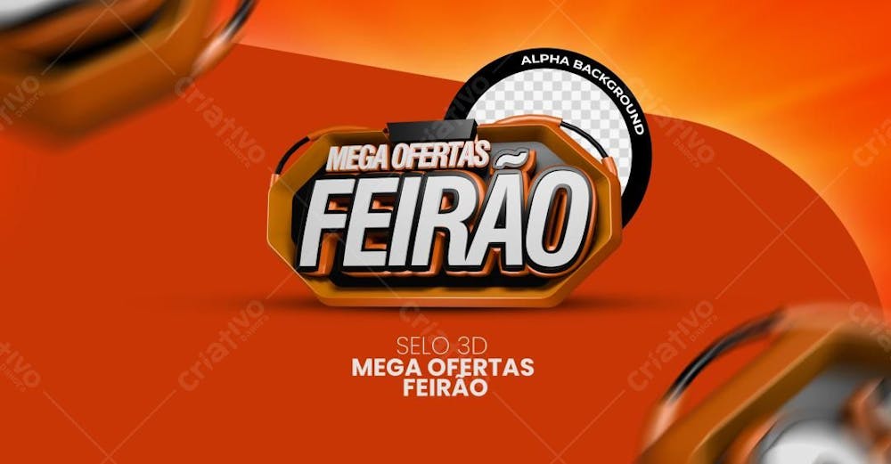 Mega Oferta Feirão Banner Selo 3D Social Midia