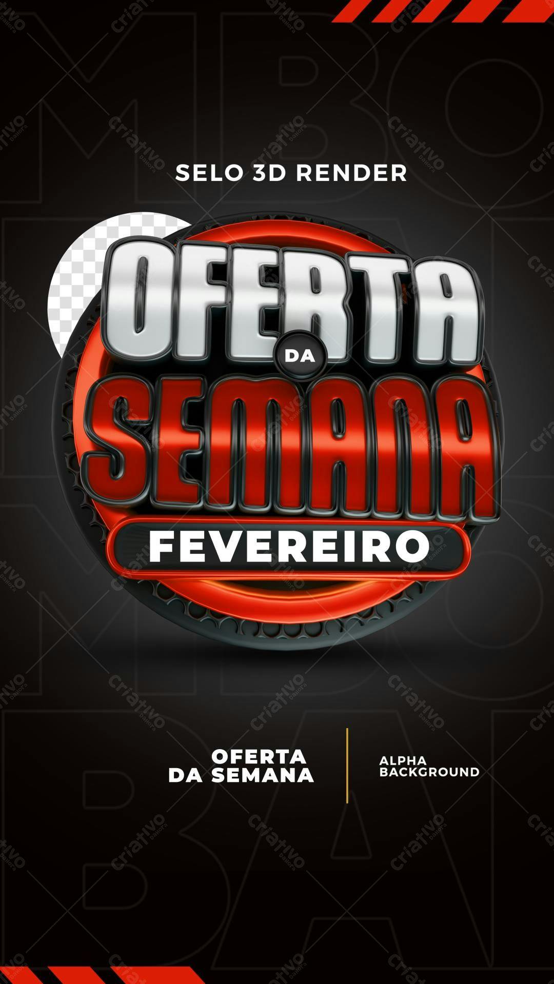 Selos 3D Oferta da Semana Fevereiro PSD Editável