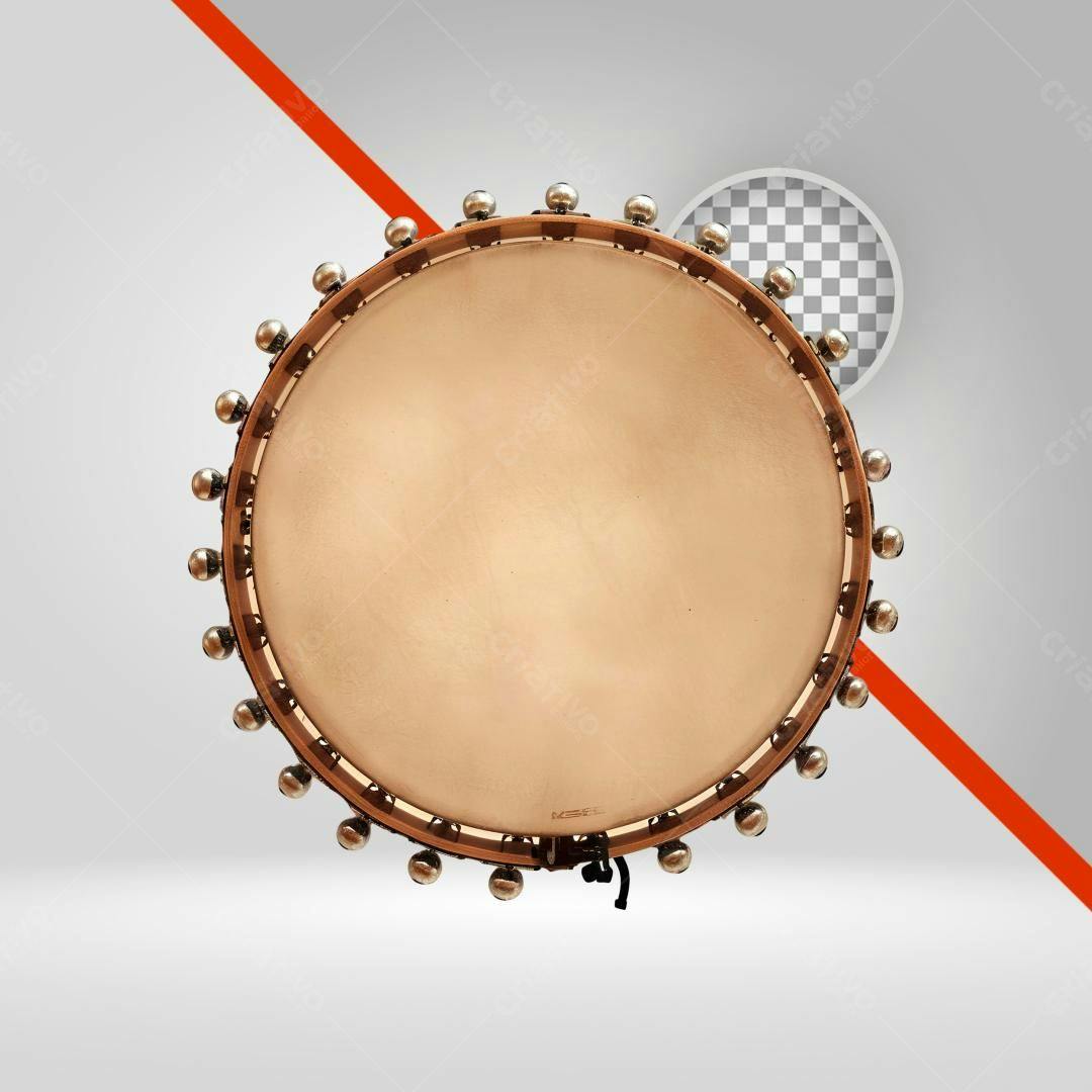 Mockup Tambor Marrom PNG com fundo transparente